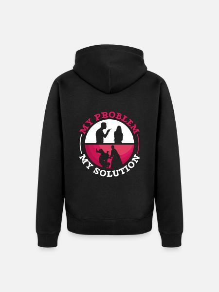Aikido Fighter Mit problem Mit piktogram Mor Karate - Premium økologisk unisex-hættejakke - sort