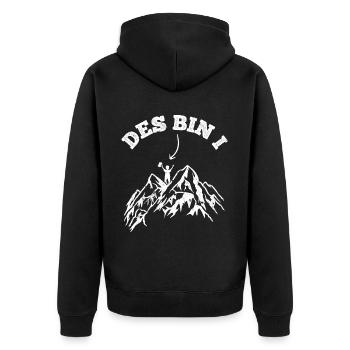 Des Bin I Bier Bergsteiger Klettern Natur Alpen Bi - Unisex Premium Bio Zip Hoodie - Schwarz - Hinten - Nico (187cm)