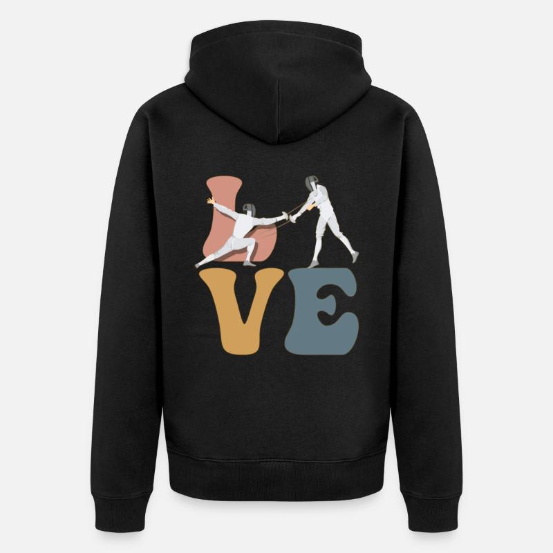 Escrime Escrimeur Fleuret Sabre - Veste à capuche bio Premium Unisexe - noir