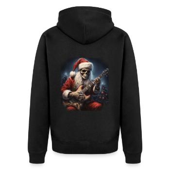 Père Noël squelette Père Noël jouant de la guitare électrique - Veste à capuche bio Premium Unisexe - noir - Dos - Nico (187cm)