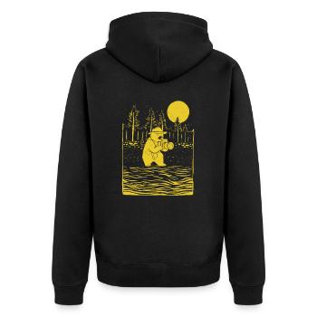 Ours, Photographe de paysage, Photographe de nature - Veste à capuche bio Premium Unisexe - noir - Dos - Nico (187cm)