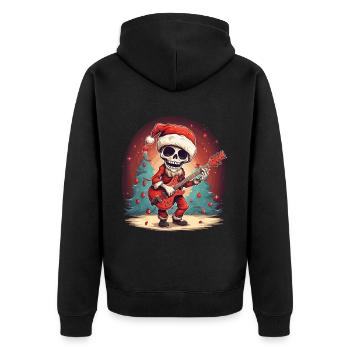 drôle père noël squelette père noël guitare électrique - Veste à capuche bio Premium Unisexe - noir - Dos - Nico (187cm)