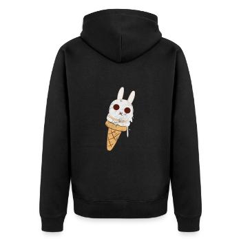 eiscreme - Unisex Premium Organic Zip Hoodie - black - Back - Nico (187cm)