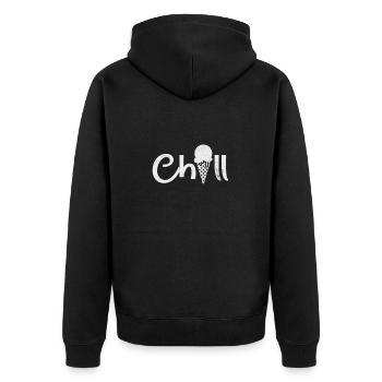 Eiscreme - Unisex Premium Bio Zip Hoodie - Schwarz - Hinten - Nico (187cm)