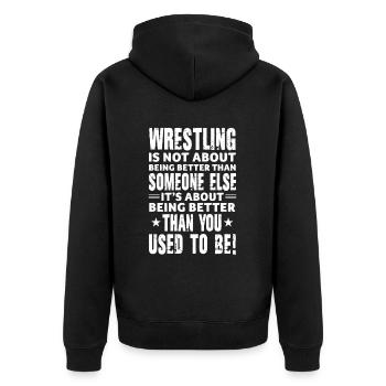 Lutteur lutteur Fight Wrestling Ringer cadeau - Veste à capuche bio Premium Unisexe - noir - Dos - Nico (187cm)