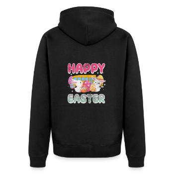 Busfahrer - Unisex Premium Bio Zip Hoodie - Schwarz - Hinten - Nico (187cm)