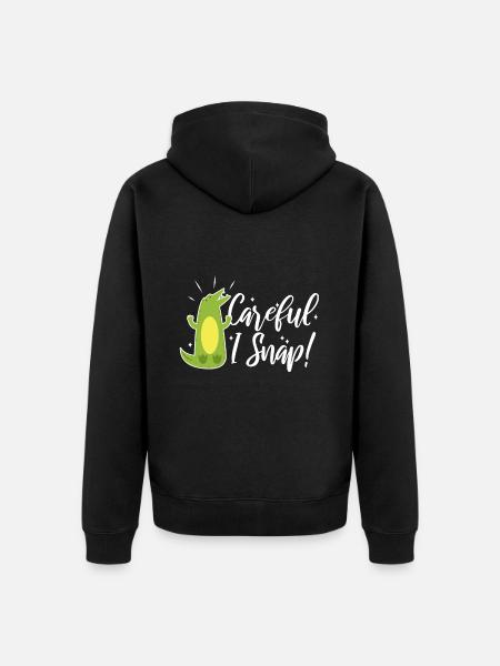 Careful i snap alligator - Unisex Premium Organic Zip Hoodie - black