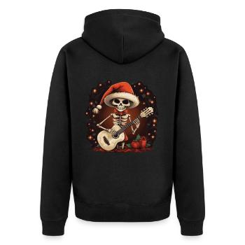 Guitares électriques Père Noël squelette Père Noël - Veste à capuche bio Premium Unisexe - noir - Dos - Nico (187cm)