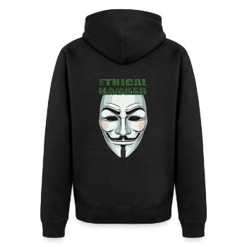 Cybersécurité Art Hacking Amateur Informatique Nerd - Veste à capuche bio Premium Unisexe - noir - Dos - Nico (187cm)