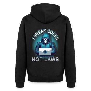 Cybersécurité Art Hacking Amateur Informatique Nerd - Veste à capuche bio Premium Unisexe - noir - Dos - Nico (187cm)