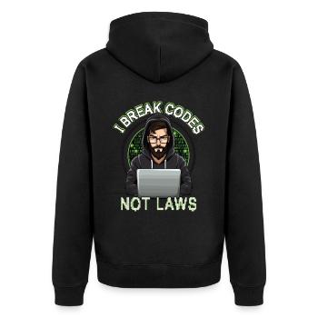 Cybersécurité Art Hacking Amateur Informatique Nerd - Veste à capuche bio Premium Unisexe - noir - Dos - Nico (187cm)