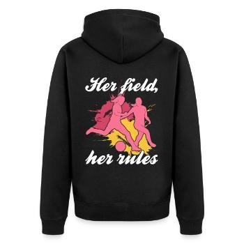 Soccer féminin, Football féminin, Football féminin - Veste à capuche bio Premium Unisexe - noir - Dos - Nico (187cm)