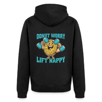 Donut Fitness Funny Donut Gym - Veste à capuche bio Premium Unisexe - noir - Dos - Nico (187cm)