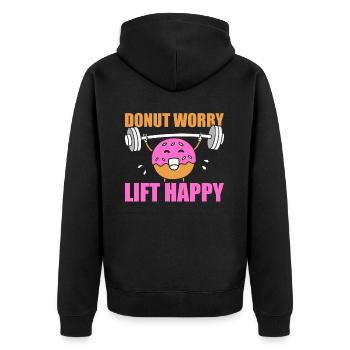 Donut Fitness Funny Donut Gym - Veste à capuche bio Premium Unisexe - noir - Dos - Nico (187cm)