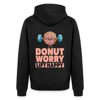 Donut Fitness Funny Donut Gym - Veste à capuche bio Premium Unisexe - noir - Dos - Nico (187cm)