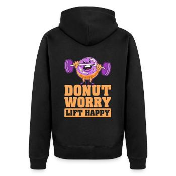 Donut Fitness Funny Donut Gym - Veste à capuche bio Premium Unisexe - noir - Dos - Nico (187cm)