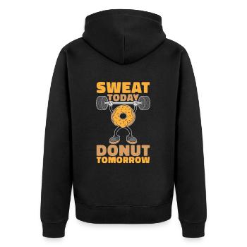 Donut Fitness Donut Gym - Veste à capuche bio Premium Unisexe - noir - Dos - Nico (187cm)