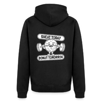 Donut Fitness Funny Donut Gym - Veste à capuche bio Premium Unisexe - noir - Dos - Nico (187cm)