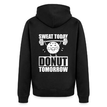 Donut Fitness Funny Donut Gym - Veste à capuche bio Premium Unisexe - noir - Dos - Nico (187cm)