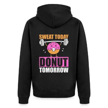 Donut Fitness Donut Gym - Veste à capuche bio Premium Unisexe - noir - Dos - Nico (187cm)