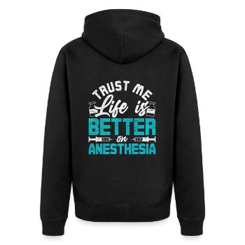 Anesthésiologie Anesthésiste - Veste à capuche bio Premium Unisexe - noir - Dos - Nico (187cm)