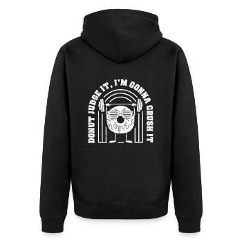 Donut Fitness Funny Donut Gym - Veste à capuche bio Premium Unisexe - noir - Dos - Nico (187cm)