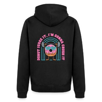 Donut Fitness Funny Donut Gym - Veste à capuche bio Premium Unisexe - noir - Dos - Nico (187cm)