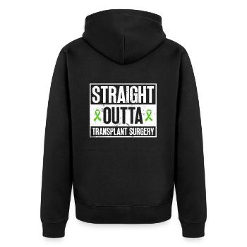 Organ Spender Organtransplantation Organspende - Unisex Premium Bio Zip Hoodie - Schwarz - Hinten - Nico (187cm)