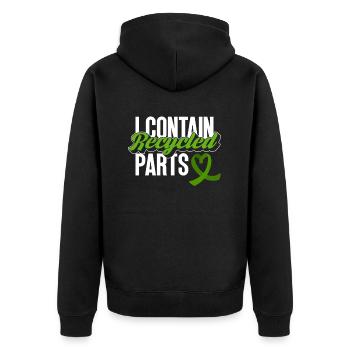 Organ Donor Organ Transplant Organ Donation - Unisex Premium Organic Zip Hoodie - black - Back - Nico (187cm)