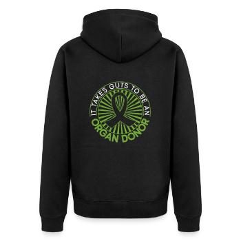 Organ Spender Organtransplantation Organspende - Unisex Premium Bio Zip Hoodie - Schwarz - Hinten - Nico (187cm)