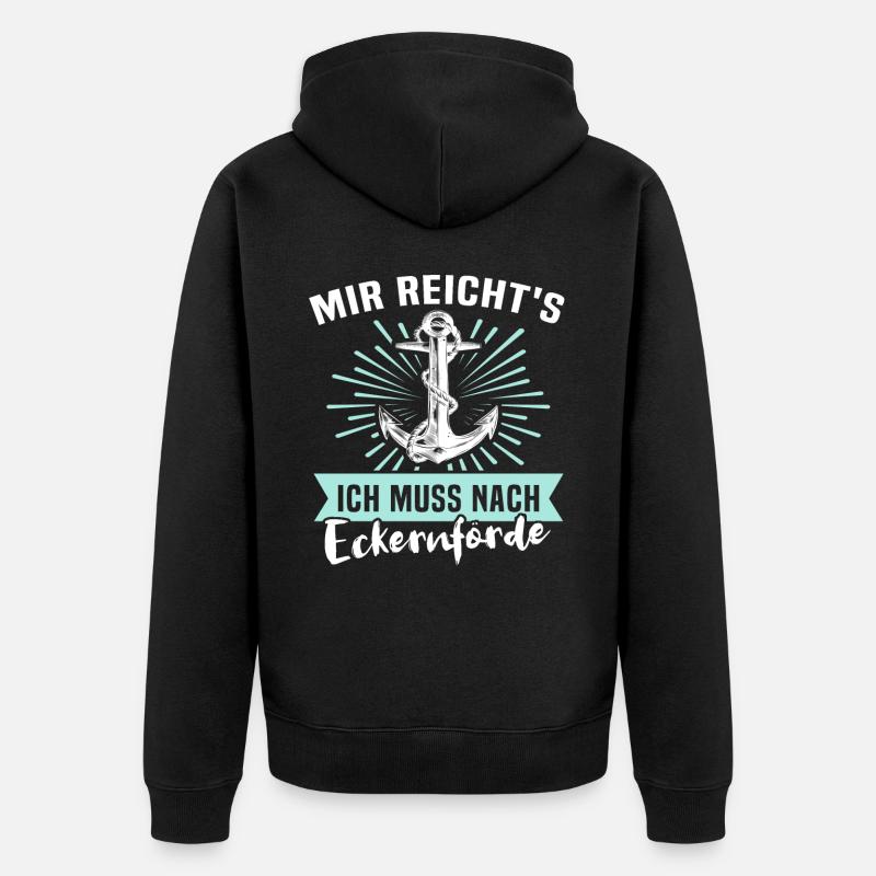 Eckernförde Eckernförder - Unisex Premium Bio Zip Hoodie - Schwarz