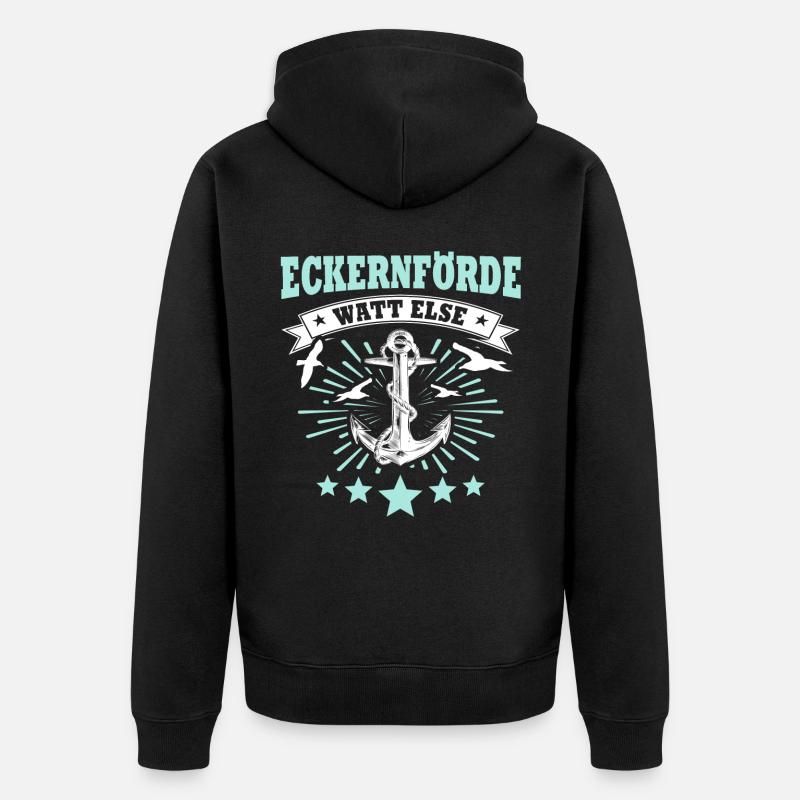 Eckernförde Eckernförder - Unisex Premium Bio Zip Hoodie - Schwarz