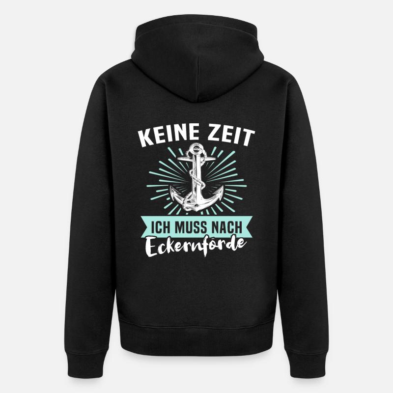 Eckernförde Eckernförder - Unisex Premium Bio Zip Hoodie - Schwarz