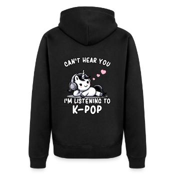 K-Pop KPop Licorne de la musique coréenne - Veste à capuche bio Premium Unisexe - noir - Dos - Nico (187cm)