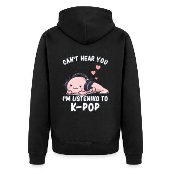 K-Pop KPop Musique Coréenne Axolotl - Veste à capuche bio Premium Unisexe - noir - Dos - Nico (187cm)