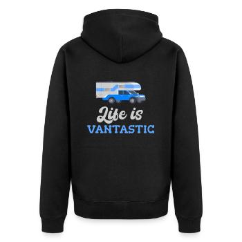 Life Is Vantastic Van Home Travelers - Unisex Premium Organic Zip Hoodie - black - Back - Nico (187cm)