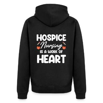 Les soins palliatifs sont un travail de cœur - Veste à capuche bio Premium Unisexe - noir - Dos - Nico (187cm)