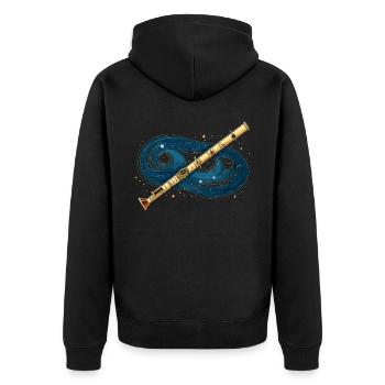 Dulcian Player Musikinstrument Musiker - Unisex Premium Bio Zip Hoodie - Schwarz - Hinten - Nico (187cm)