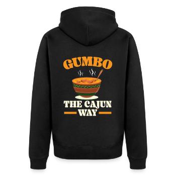 Gumbo Lovers Foodie Louisiane Manger Cuisine Cajun - Veste à capuche bio Premium Unisexe - noir - Dos - Nico (187cm)