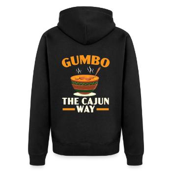 Gumbo Lovers Foodie Louisiane Manger Cuisine Cajun - Veste à capuche bio Premium Unisexe - noir - Dos - Nico (187cm)