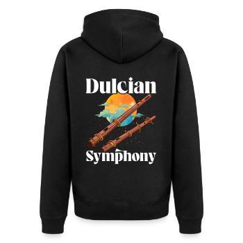 Dulcian Player Musikinstrument Musiker - Unisex Premium Bio Zip Hoodie - Schwarz - Hinten - Nico (187cm)