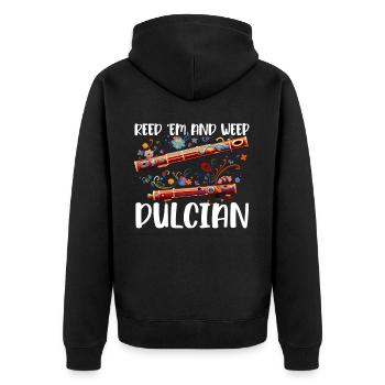 Dulcian Player Musical Instrument Musician - Unisex Premium Organic Zip Hoodie - black - Back - Nico (187cm)