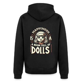 Doll Lover Collectible Dolls Vintage Porcelain - Unisex Premium Organic Zip Hoodie - black - Back - Nico (187cm)