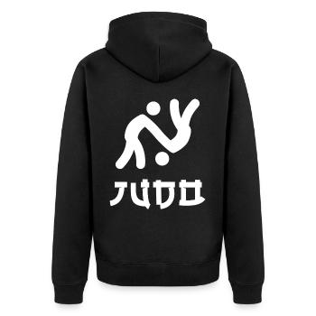 Judo - Veste à capuche bio Premium Unisexe - noir - Dos - Nico (187cm)