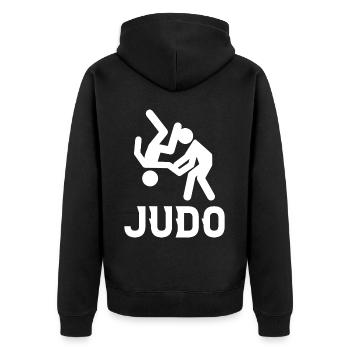 Judo - Veste à capuche bio Premium Unisexe - noir - Dos - Nico (187cm)