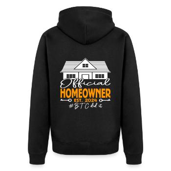 Propriétaire officiel EST.2024 BTC l’a fait - Veste à capuche bio Premium Unisexe - noir - Dos - Nico (187cm)
