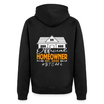 Propriétaire officiel EST.2025 BTC l’a fait - Veste à capuche bio Premium Unisexe - noir - Dos - Nico (187cm)