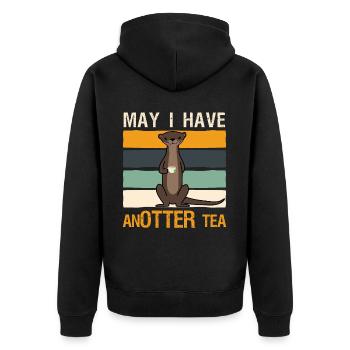 Tasse à thé Otter Sachet de thé - Veste à capuche bio Premium Unisexe - noir - Dos - Nico (187cm)