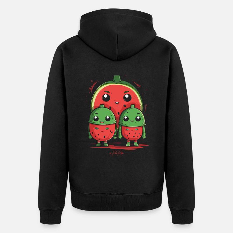 Parent isolé avec 2 enfants - Veste à capuche bio Premium Unisexe - noir