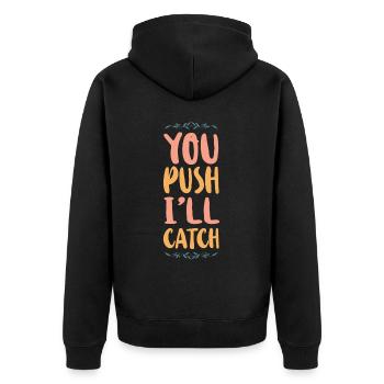LD Labour And Delivery Nurse - Unisex Premium Organic Zip Hoodie - black - Back - Nico (187cm)
